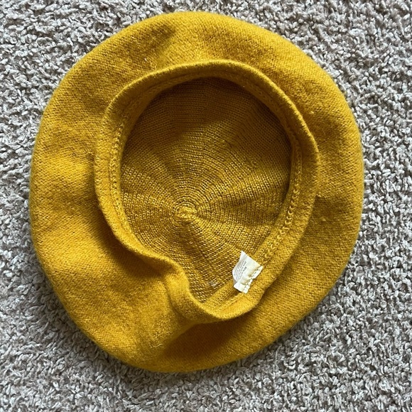 Brontë Flo Sunset Yellow Wool Beret - Picture 2 of 4